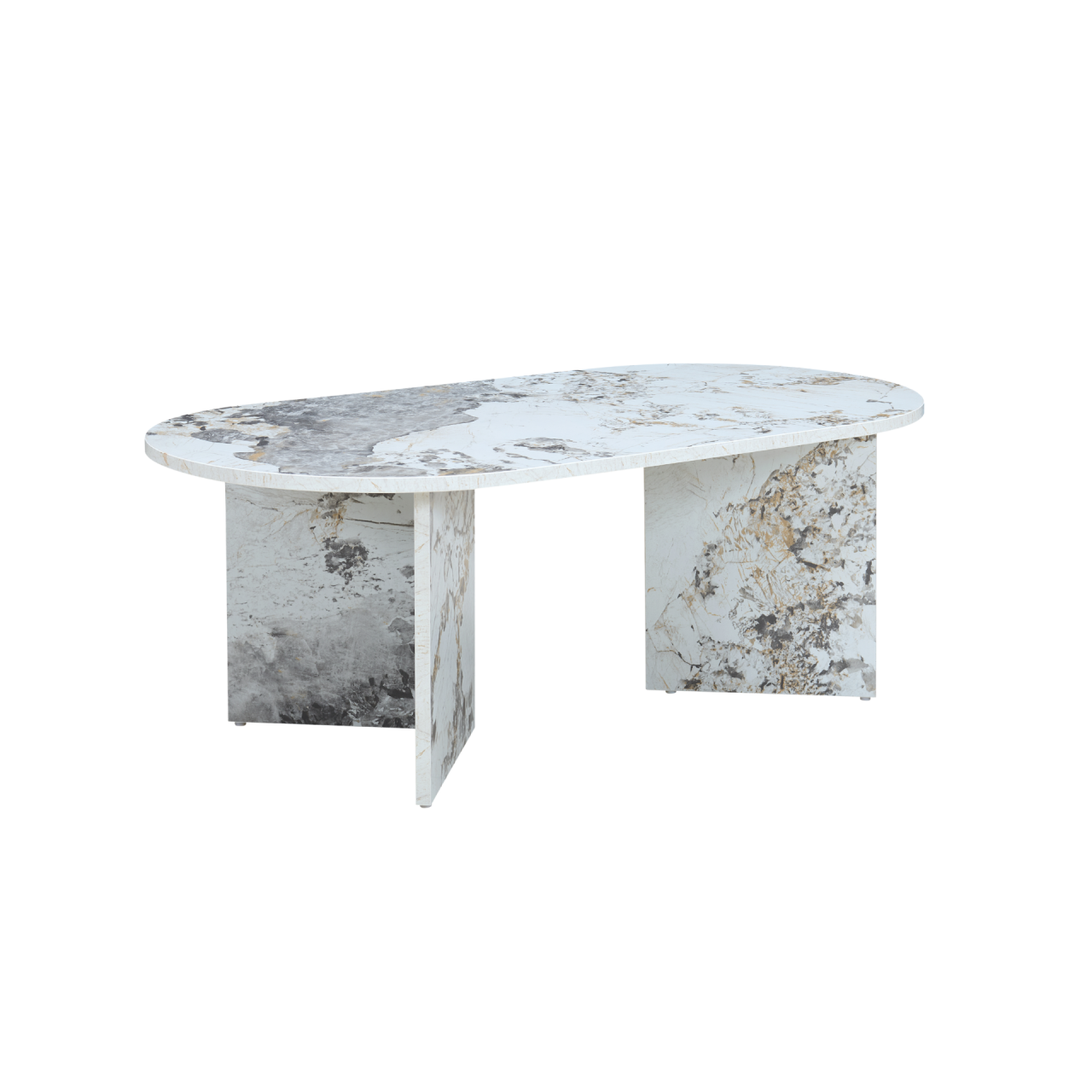Aura Oval Coffee Table – Marble Effect