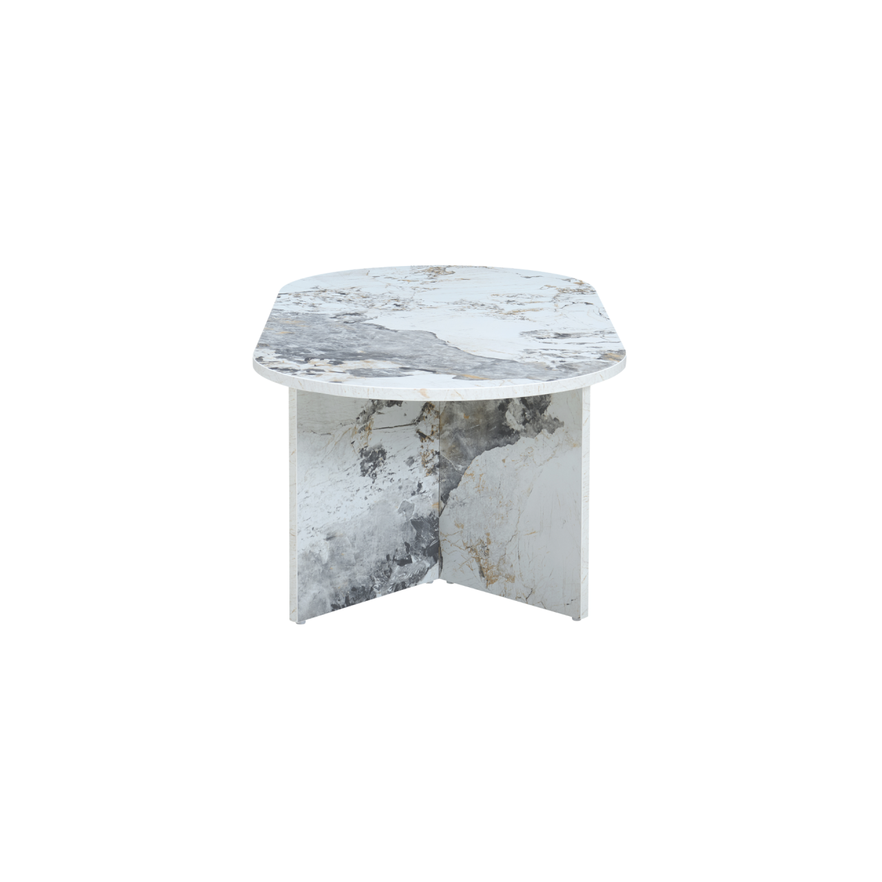 Aura Oval Coffee Table – Marble Effect