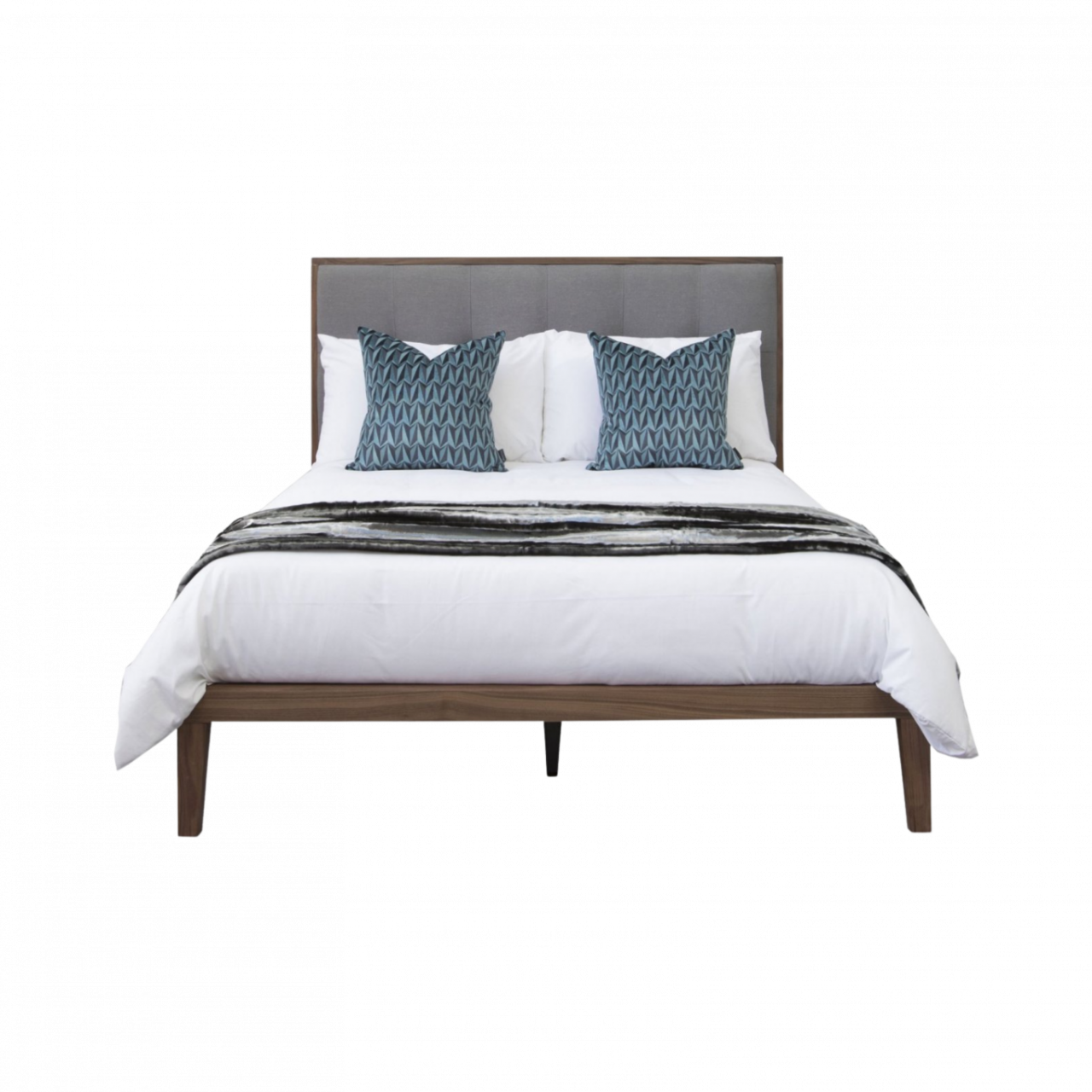 Calla Bed in Walnut & Grey
