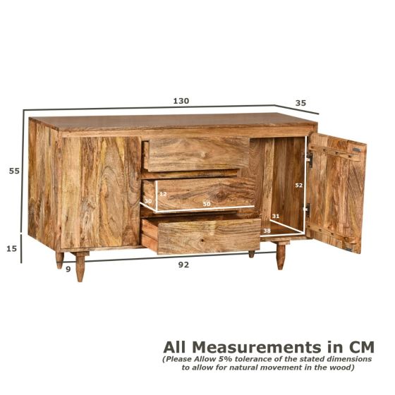 Scandi Mango 130cm Sideboard