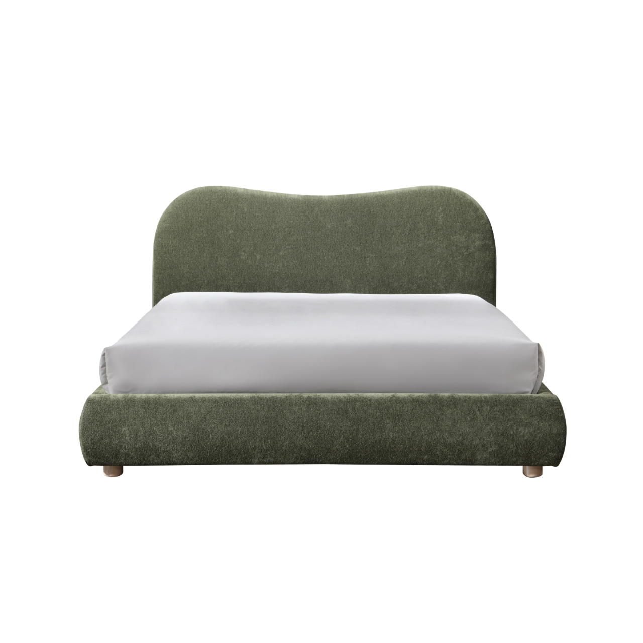 Wave Bed in Olive Soft Weave