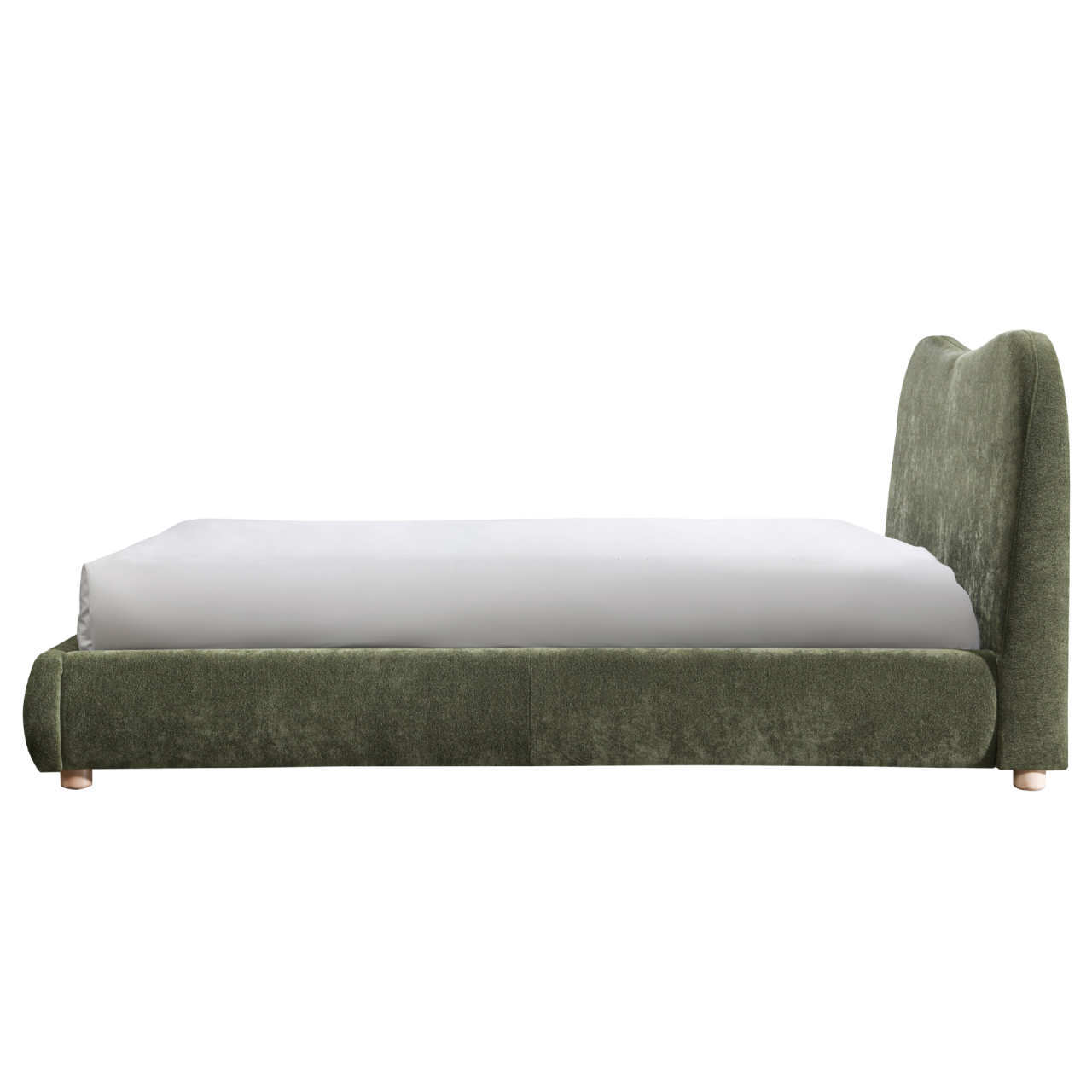 Wave Bed in Olive Soft Weave